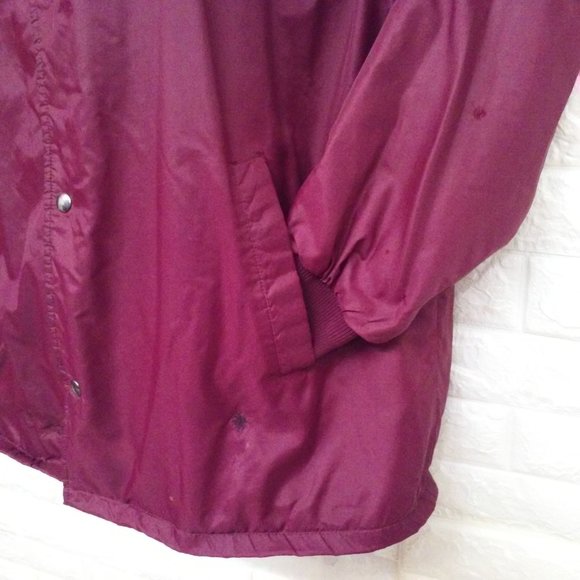 Vintage 70s Sears Outerwear Chore Coat Utility Jacket Unisex 3XLT Pockets Wine - Picture 4 of 10